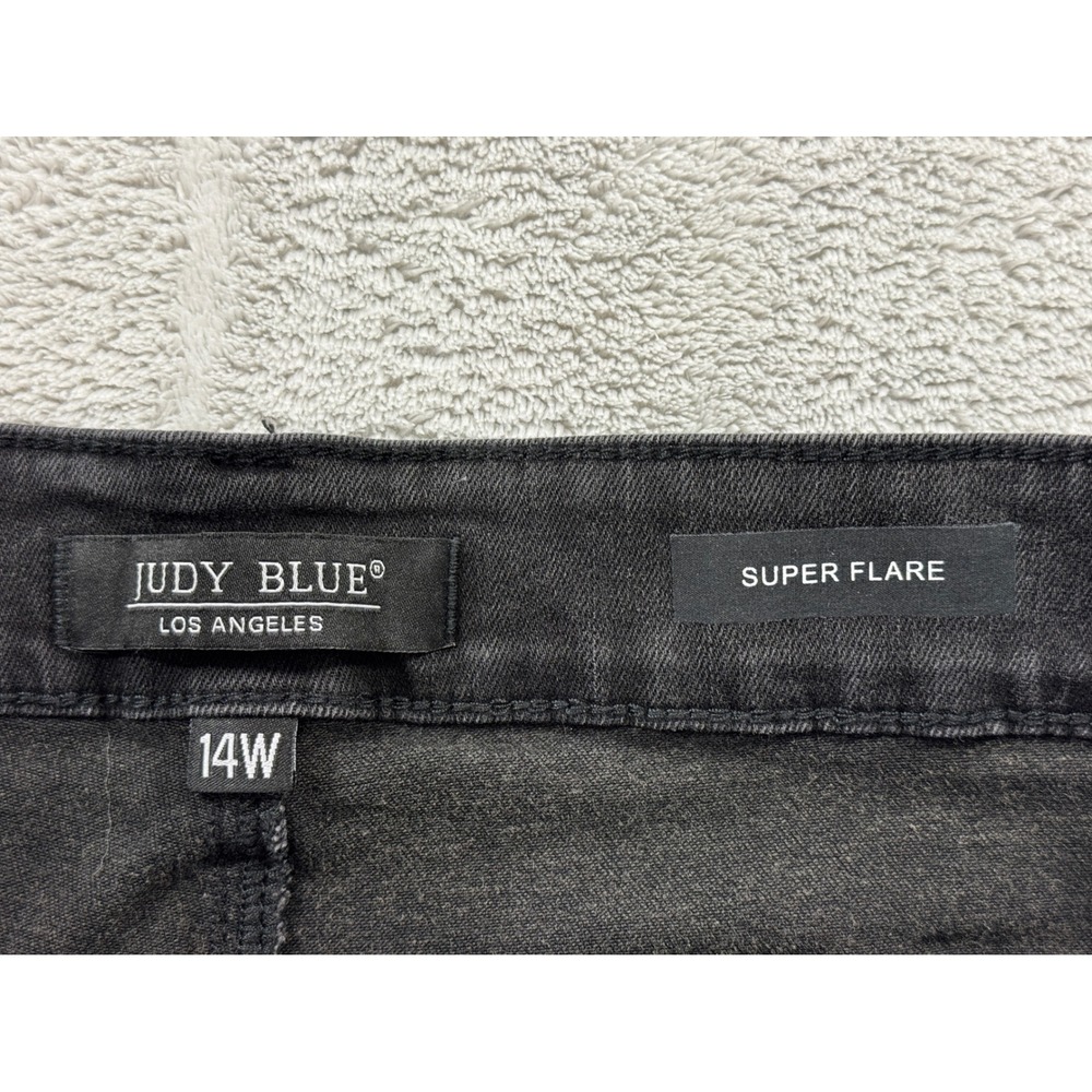 Judy Blue Womens High Rise Super Flare Black Jeans 14W Meas: 32x34 - Picture 4 of 8